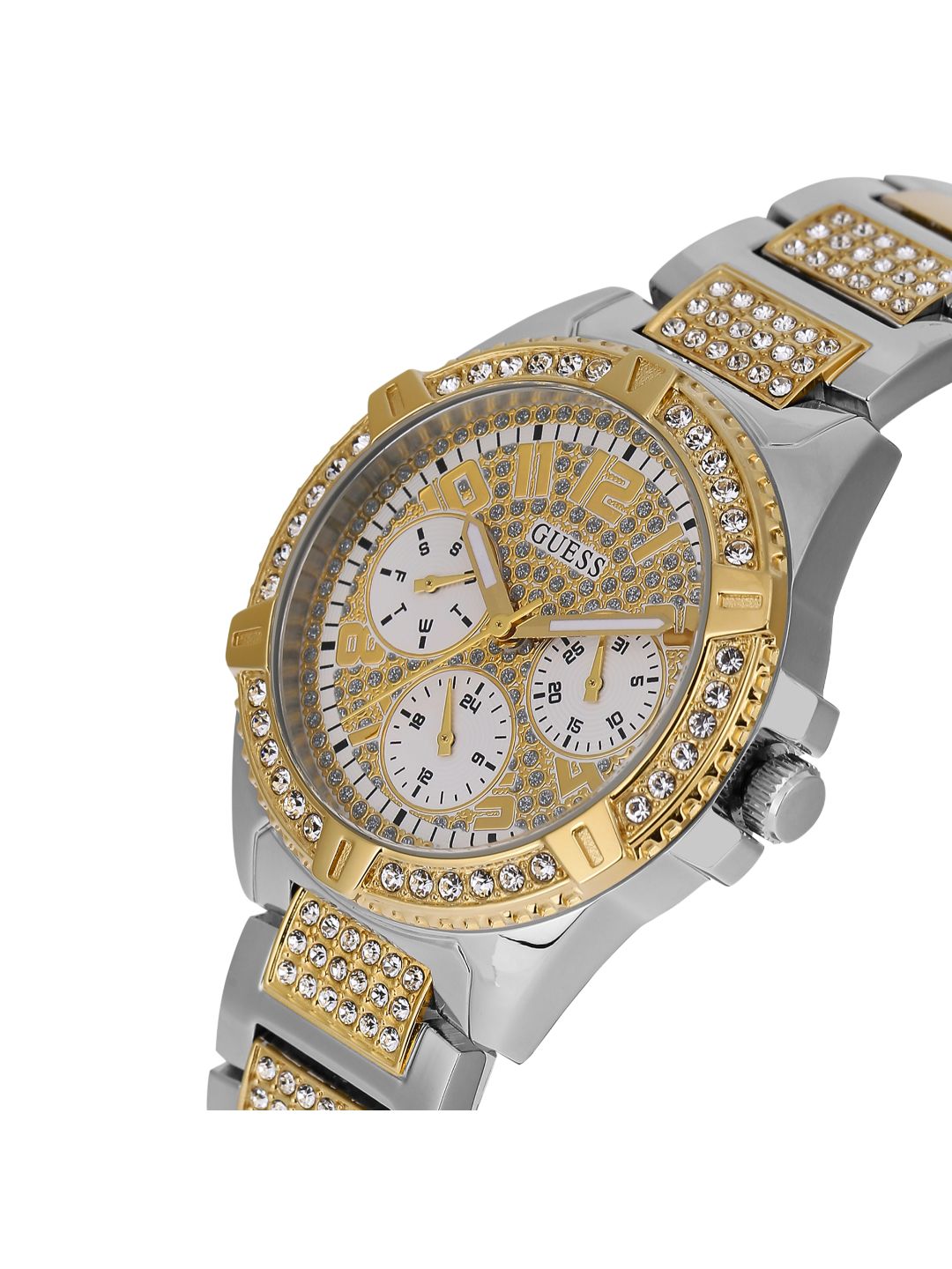 Guess 36 mm Multi function Analog White Dial Women Watch GW0373L4