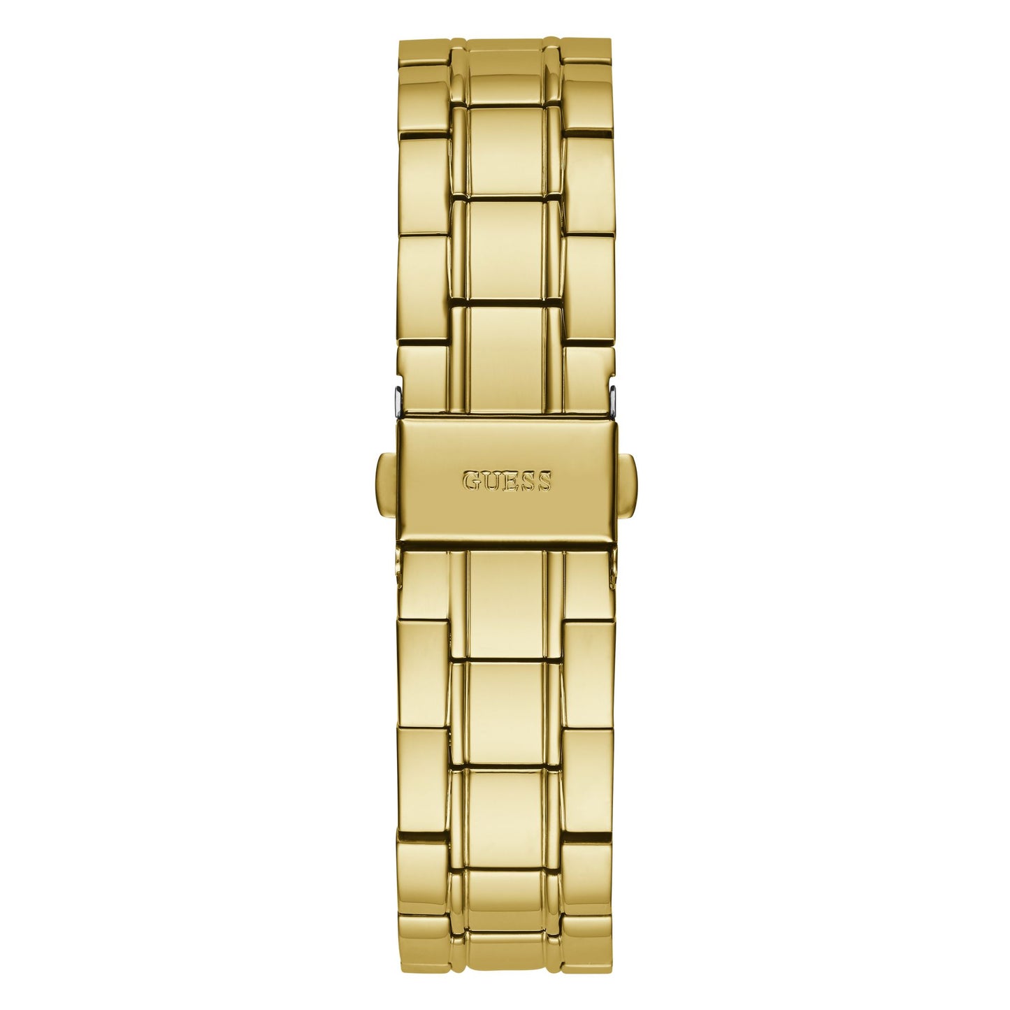 A gold-tone stainless steel link watch band with a polished finish and a rectangular clasp engraved with 'OSTS', shown against a plain white background.