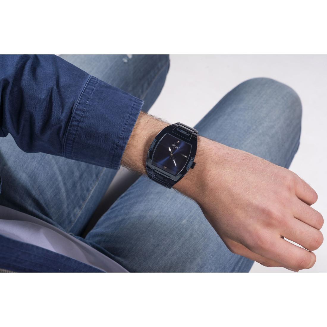 Guess Men 41.5 mm Blue Dial Analog Watch GW0387G4