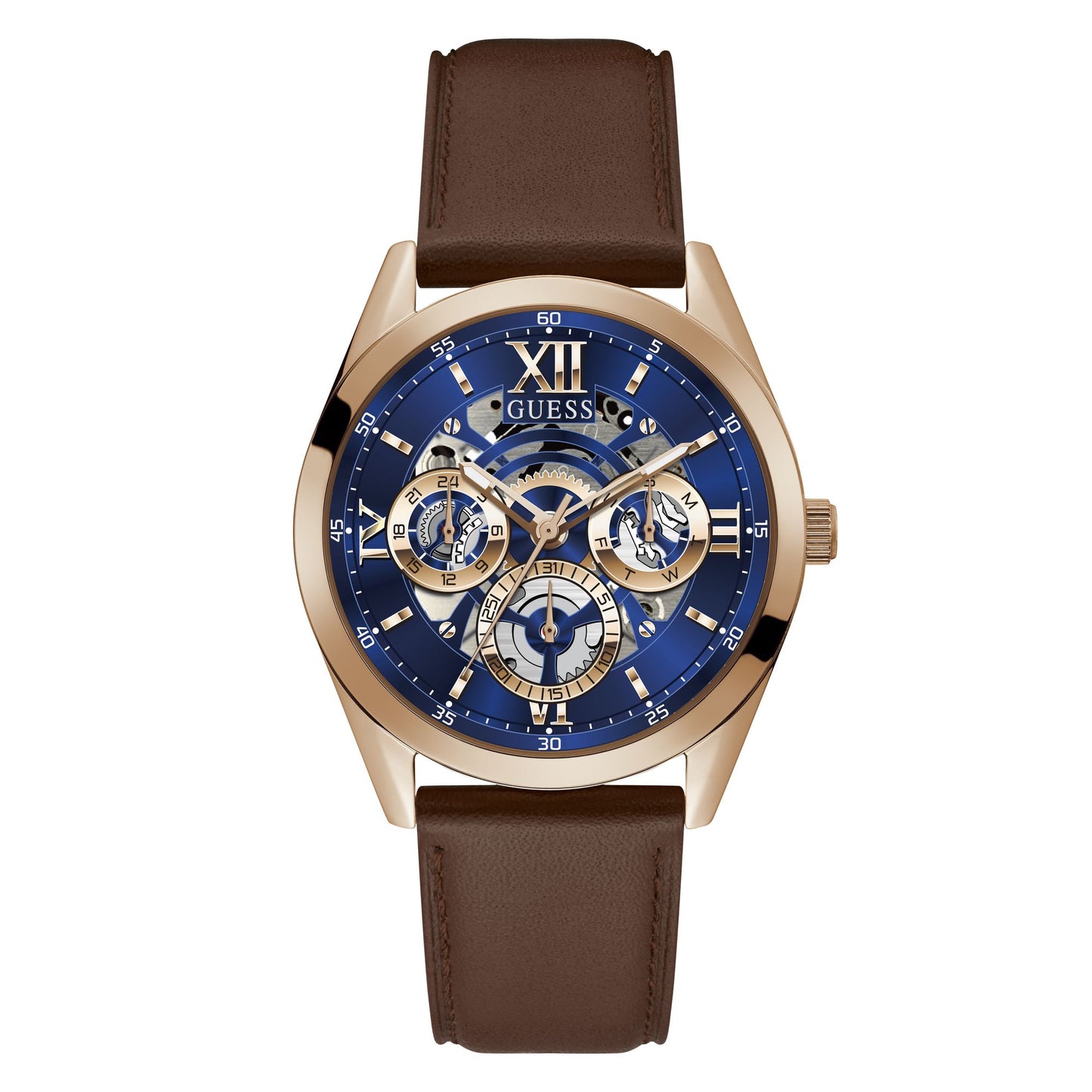 Guess Mens Brown Rose Gold Tone Watch - GW0389G3