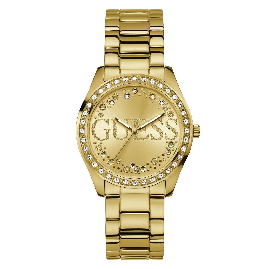 Guess Women 39 mm Gold Dial Analog Watch- GW0392L2