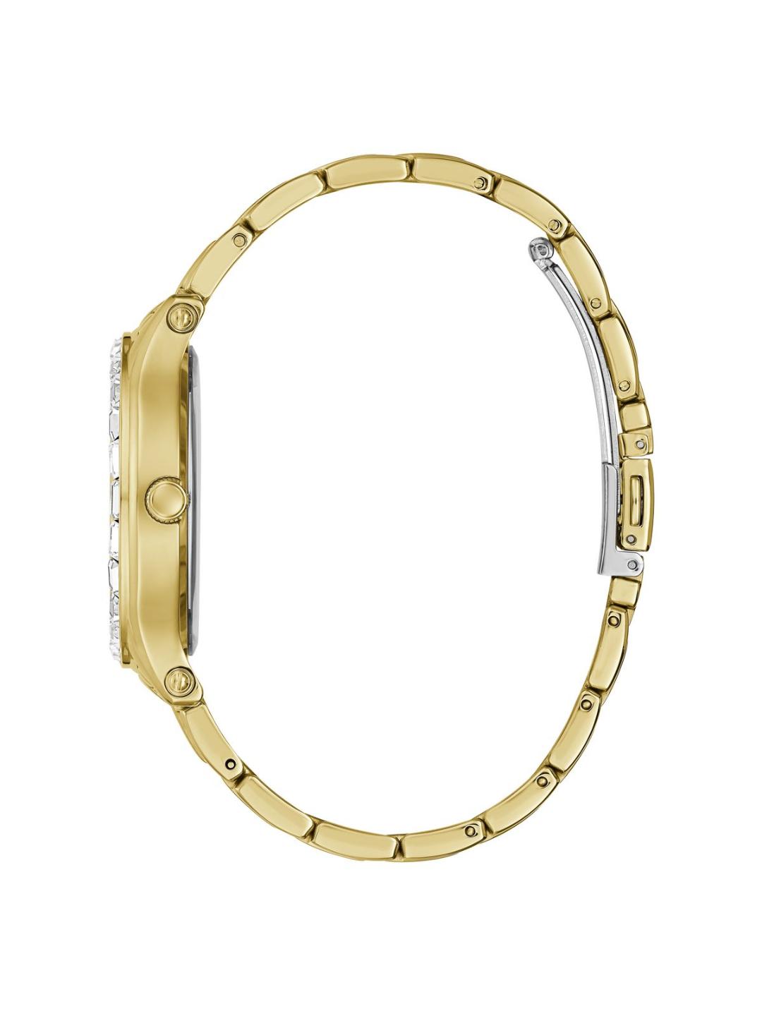 Gold watch case on a white background