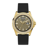 Guess Golden Dial Men Silicone Strap Analog Watch GW0396G2