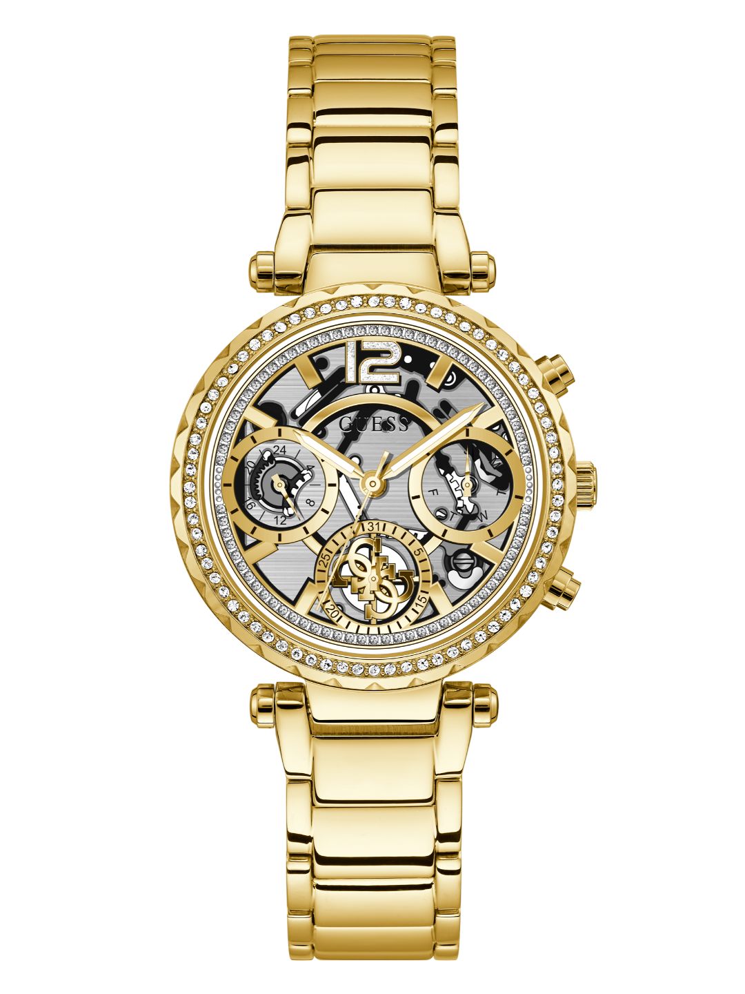 Guess 37 mm Gold Dial Women Analog Watch GW0403L2
