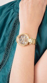 Guess 37 mm Gold Dial Women Analog Watch GW0403L2
