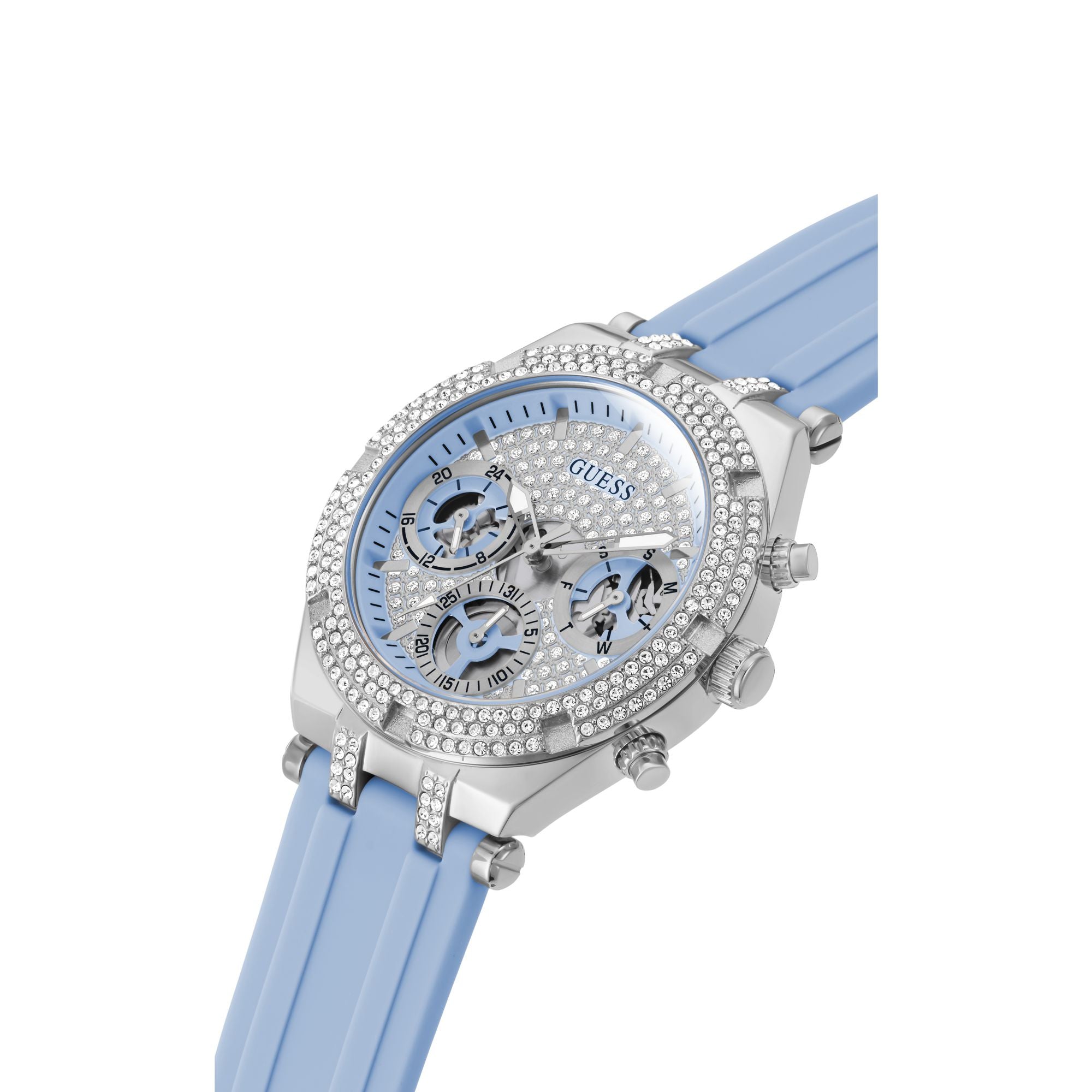 Guess 38 mm Silver Dial Women Analog Watch GW0407L1