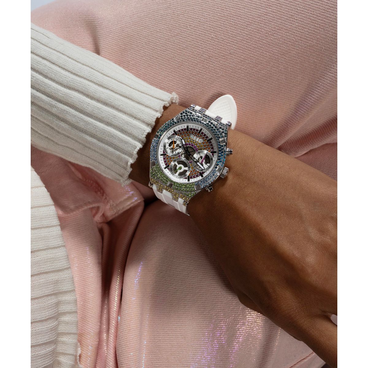 Guess Sport Women 38 mm White Dial Analog Watch GW0407L4