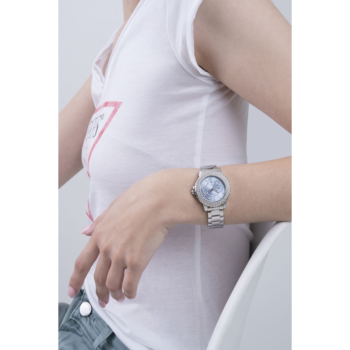 Guess Blue Dial Women Analog Watch GW0410L1