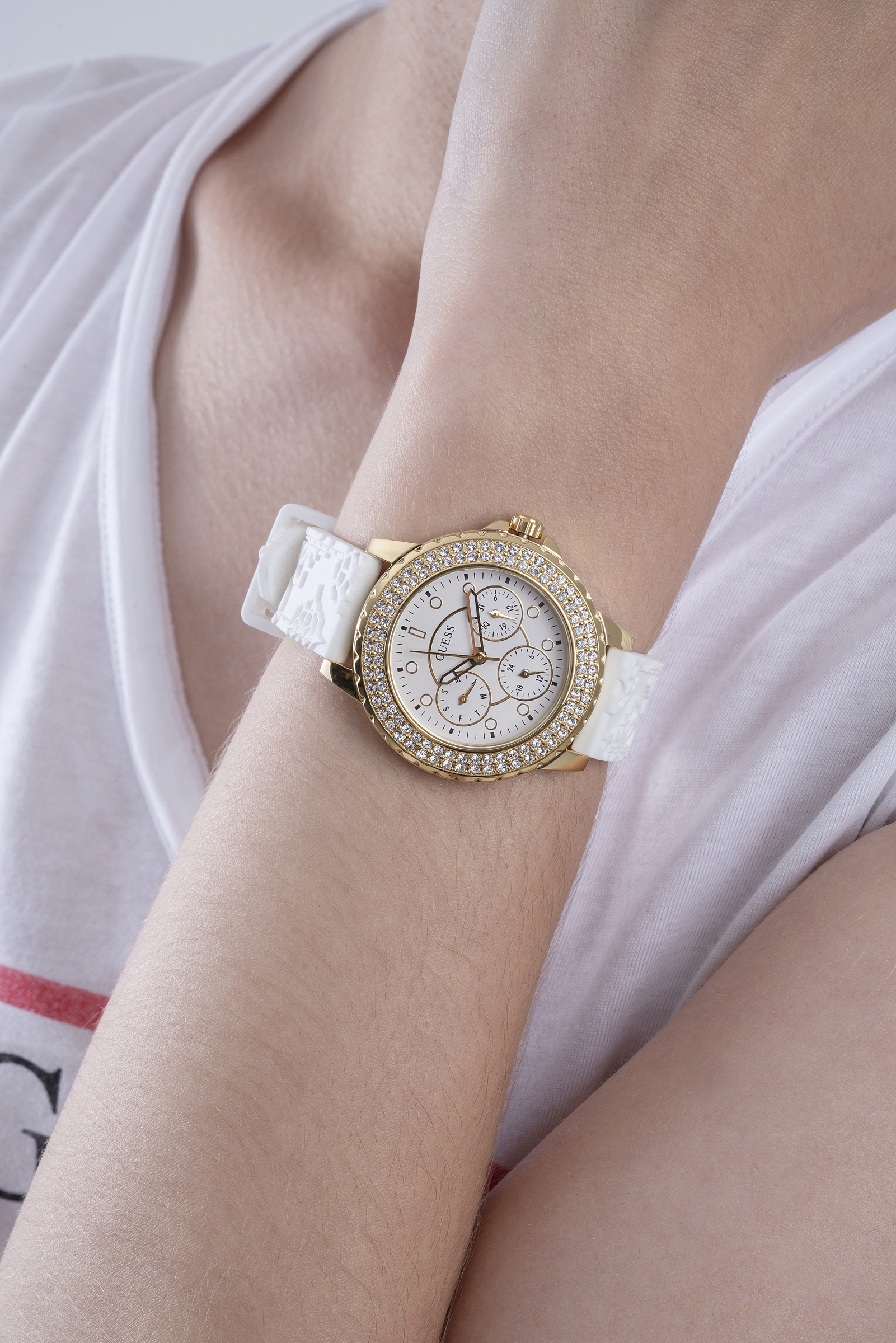 Guess White Dial Women Watch GW0411L1