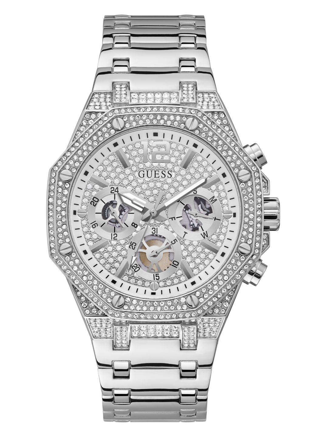 Guess 44 mm Mens Sport Silver Watch GW0419G1
