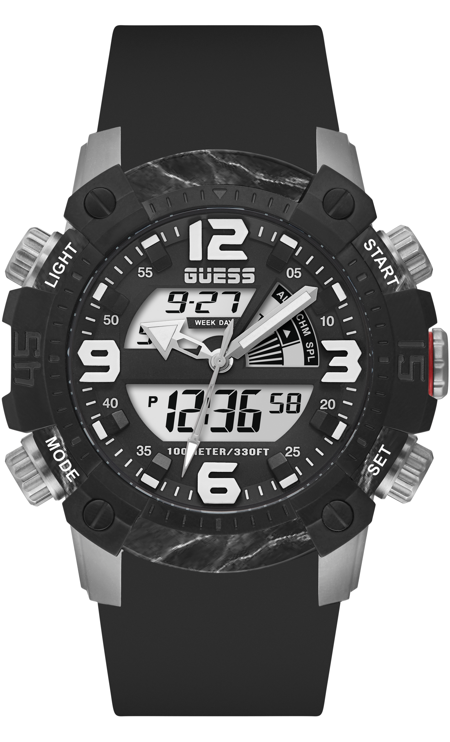 Guess Mens Black/Gunmetal Digital Watch - GW0421G1