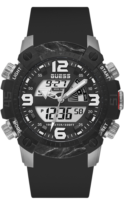 Guess Mens Black/Gunmetal Digital Watch - GW0421G1