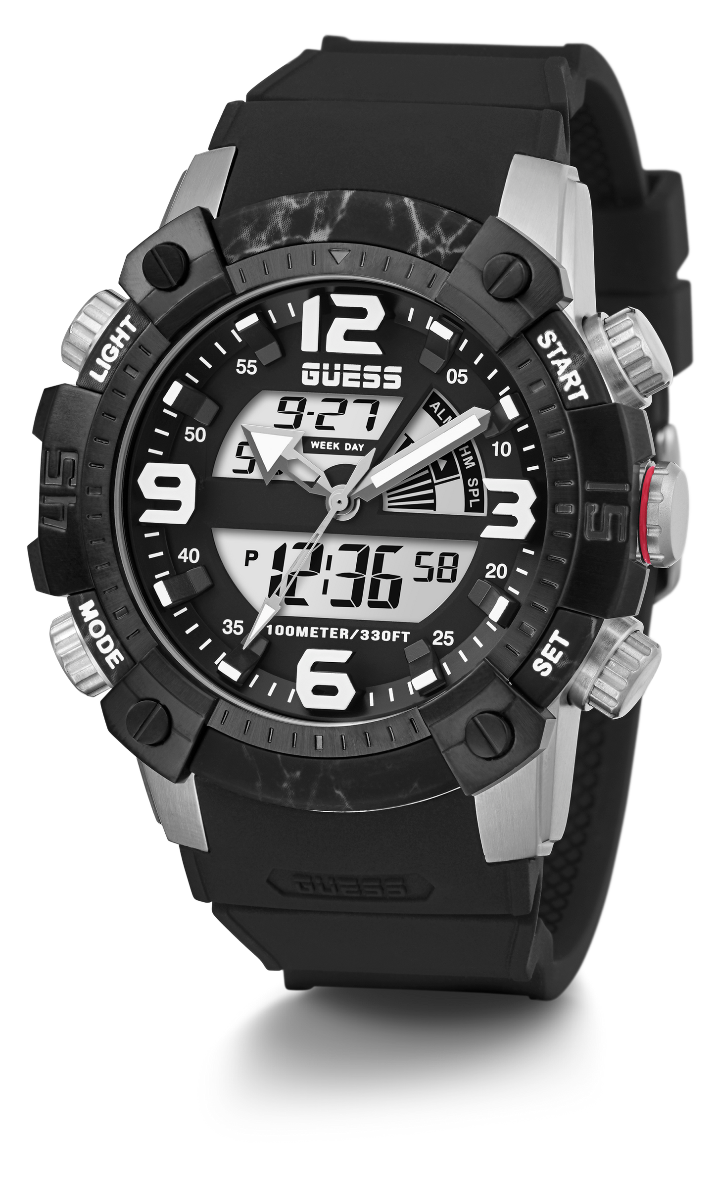 Guess Mens Black/Gunmetal Digital Watch - GW0421G1