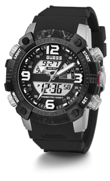 Guess 50 mm Mens Black/Gunmetal Digital Watch GW0421G1