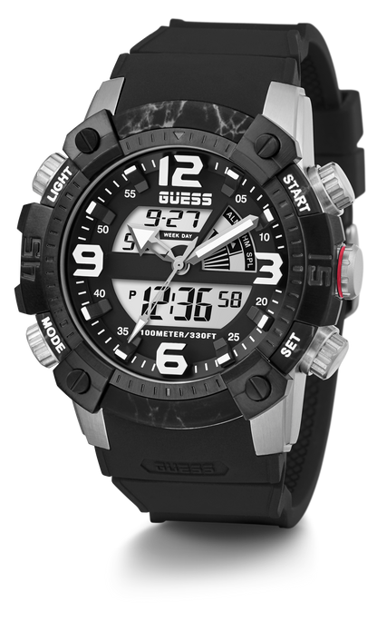 Guess Mens Black/Gunmetal Digital Watch - GW0421G1