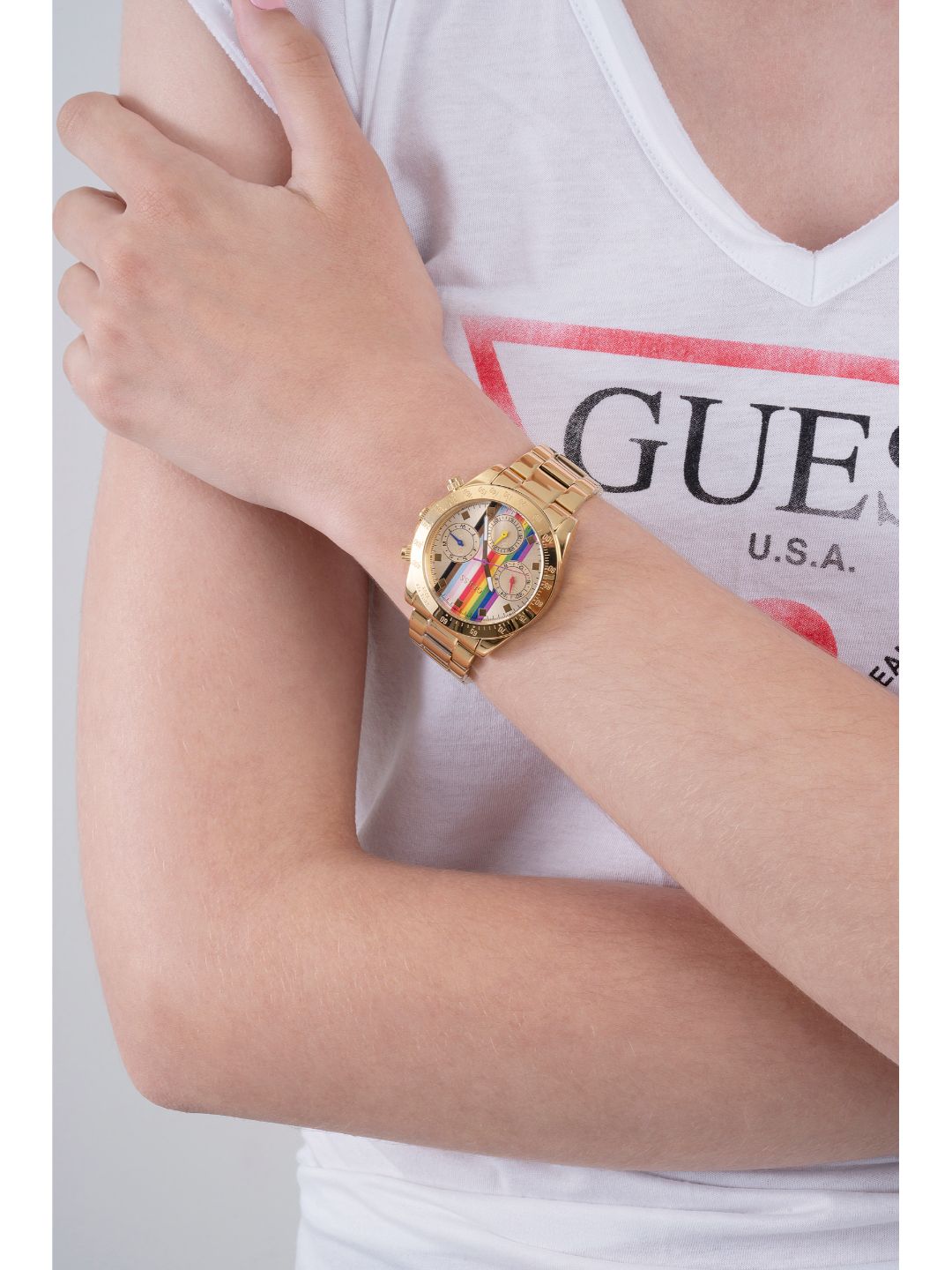Guess Analog Beige Dial Women's Watch GW0433L1
