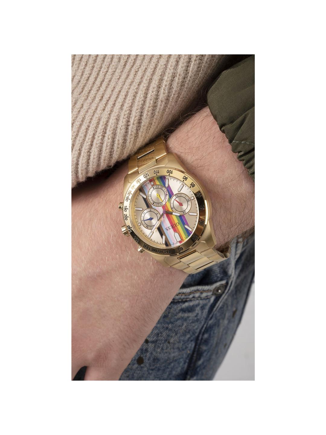 Guess GS Altitude 42 mm Gold Dial Men Analog Watch GW0434G1