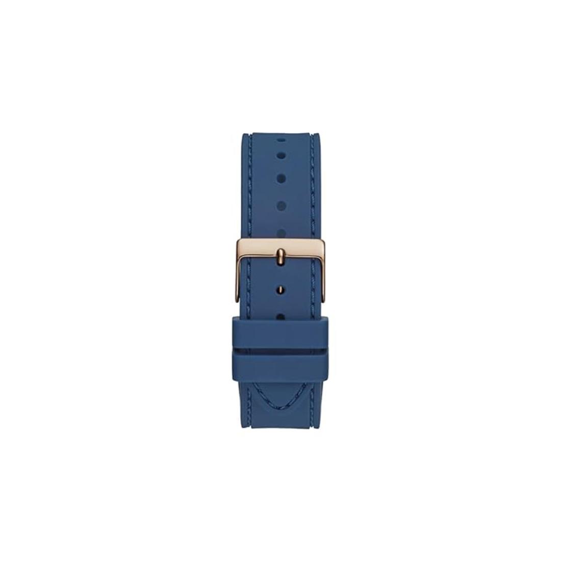 Guess Ladies Blue 39 mm Rose Gold Dial Multi function Watch GW0439L4