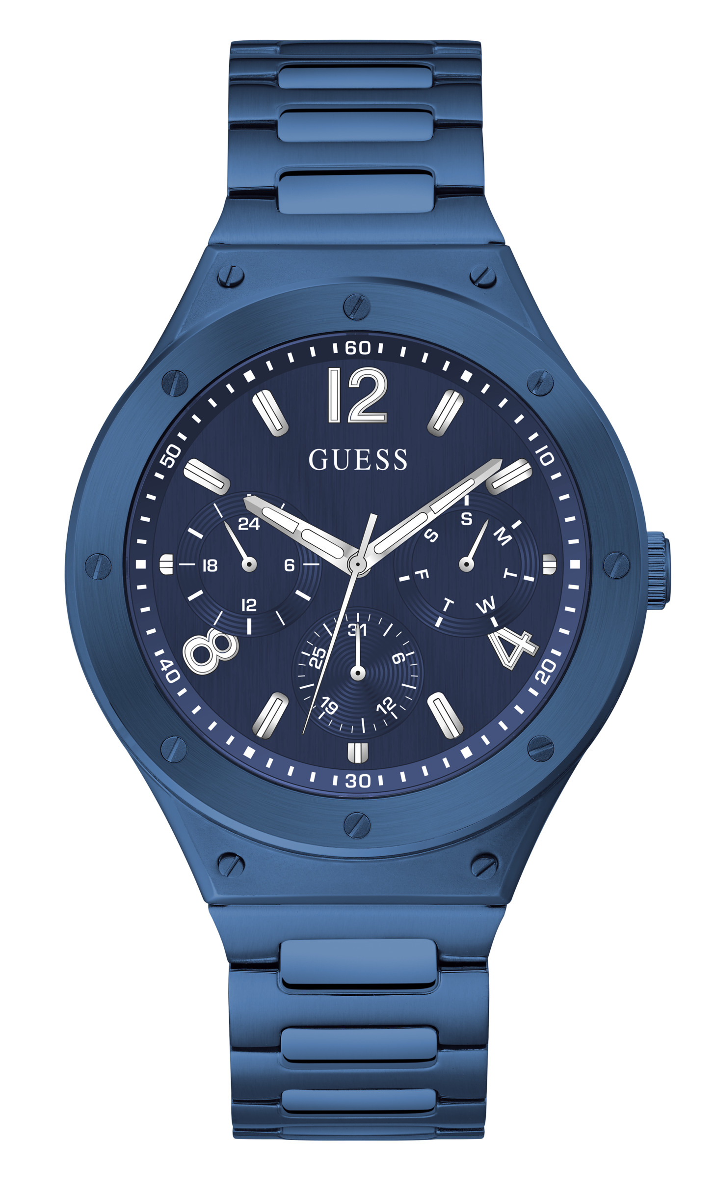 Guess 44 mm Mens Blue Multi function Watch GW0454G4
