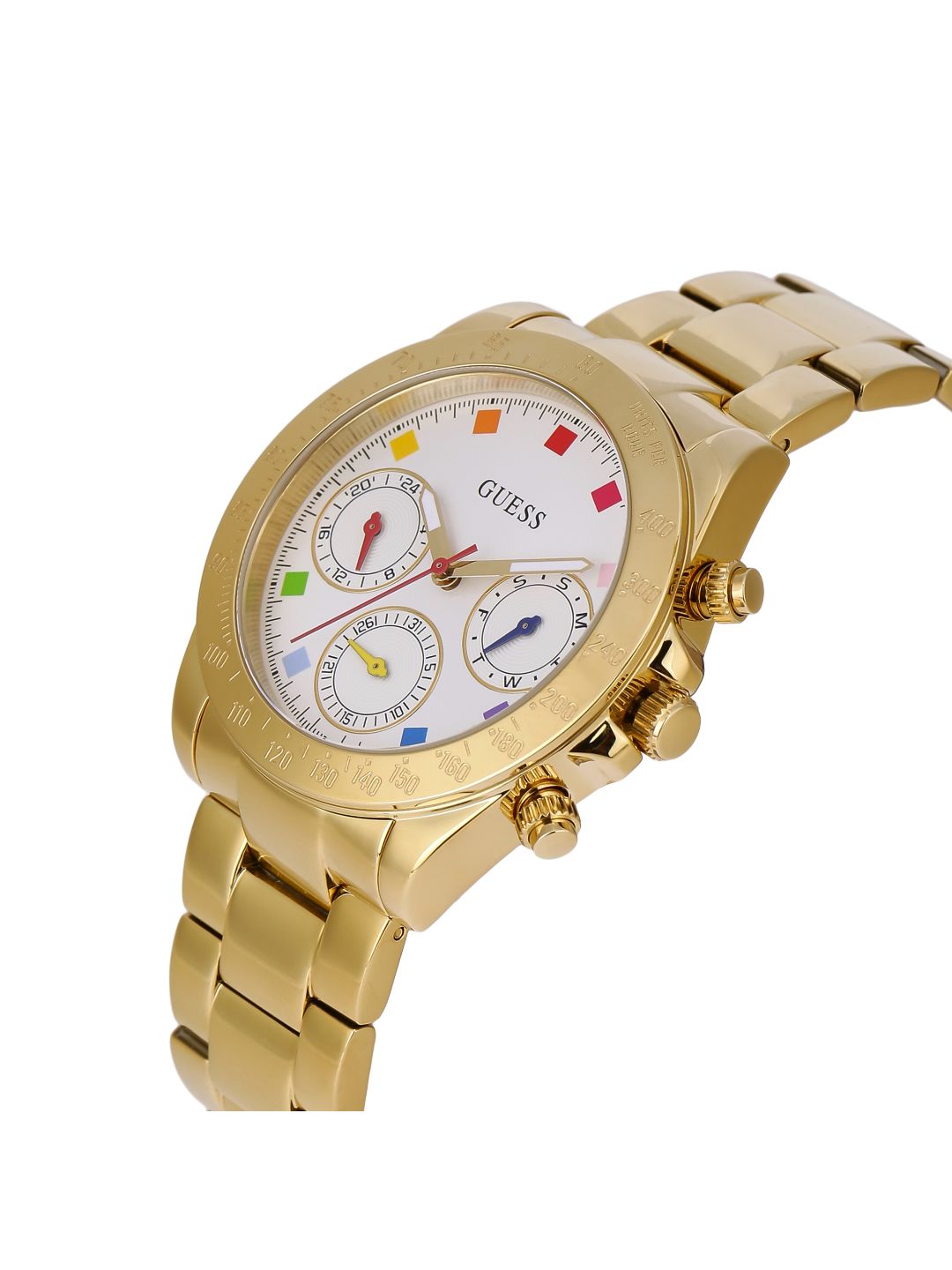 Guess 38 mm Multi function Analog White Dial Women Watch GW0457L1