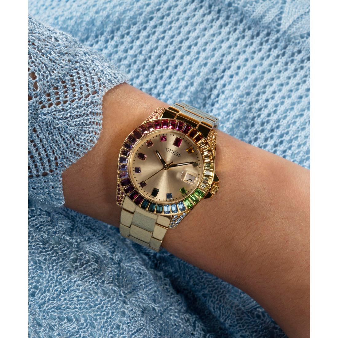 Guess Opaline 34 mm Size Gold Dial Women Analog Watch GW0475L3