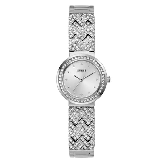 Guess Bejeweled 28 mm Silver Dial Women Analog Watch- GW0476L1