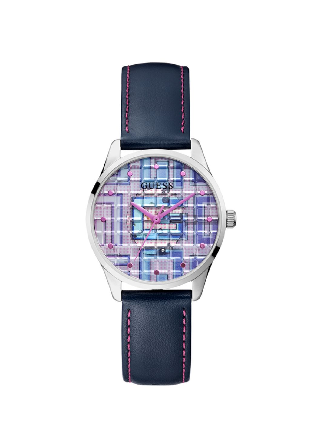 Guess CLEARLY G BLOCK Women Iridescent Round Dial Analog Watch GW0480L1