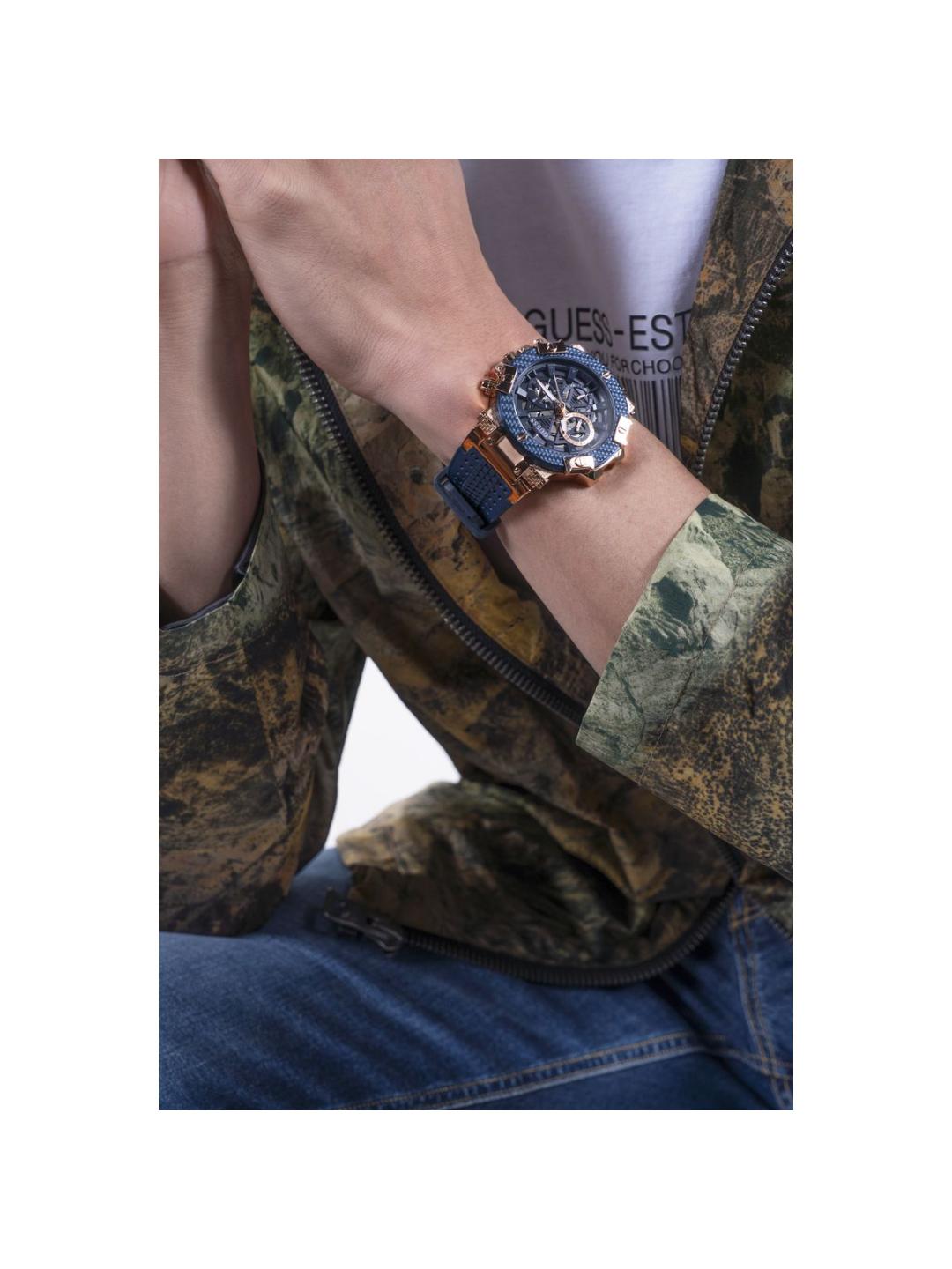 Guess Sport Men 46 mm Blue Dial Chrono Watch GW0486G4