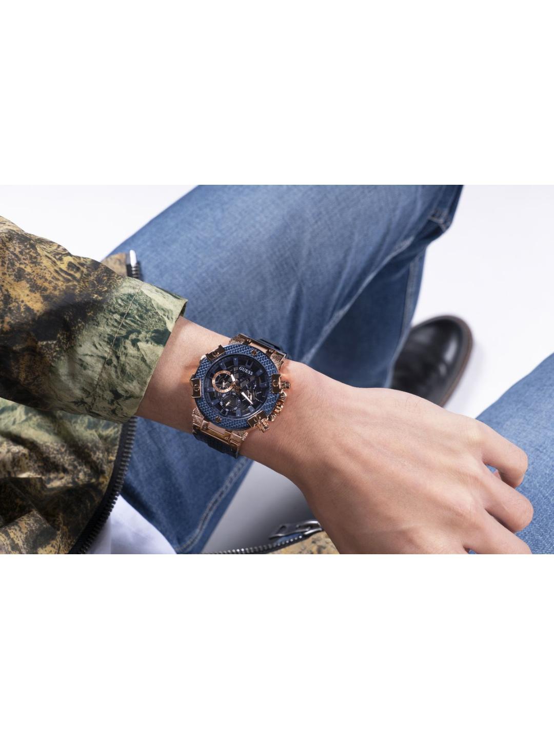 Guess Sport Men 46 mm Blue Dial Chrono Watch GW0486G4