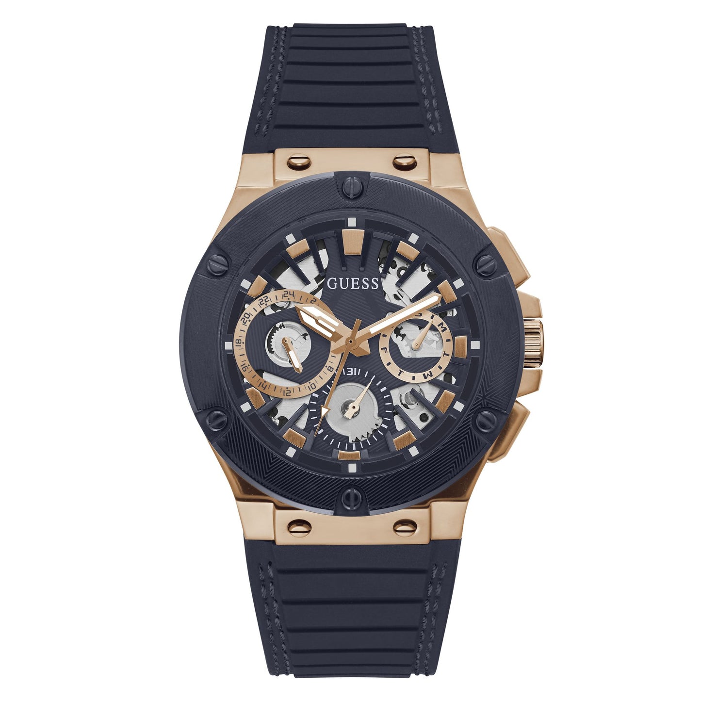 Guess Mens 44 mm Navy Multi-function Watch GW0487G4