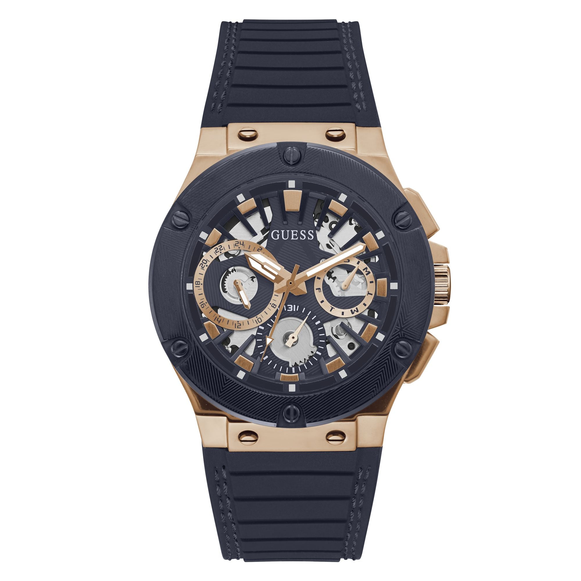 Guess Mens 44 mm Navy Multi-function Watch GW0487G4