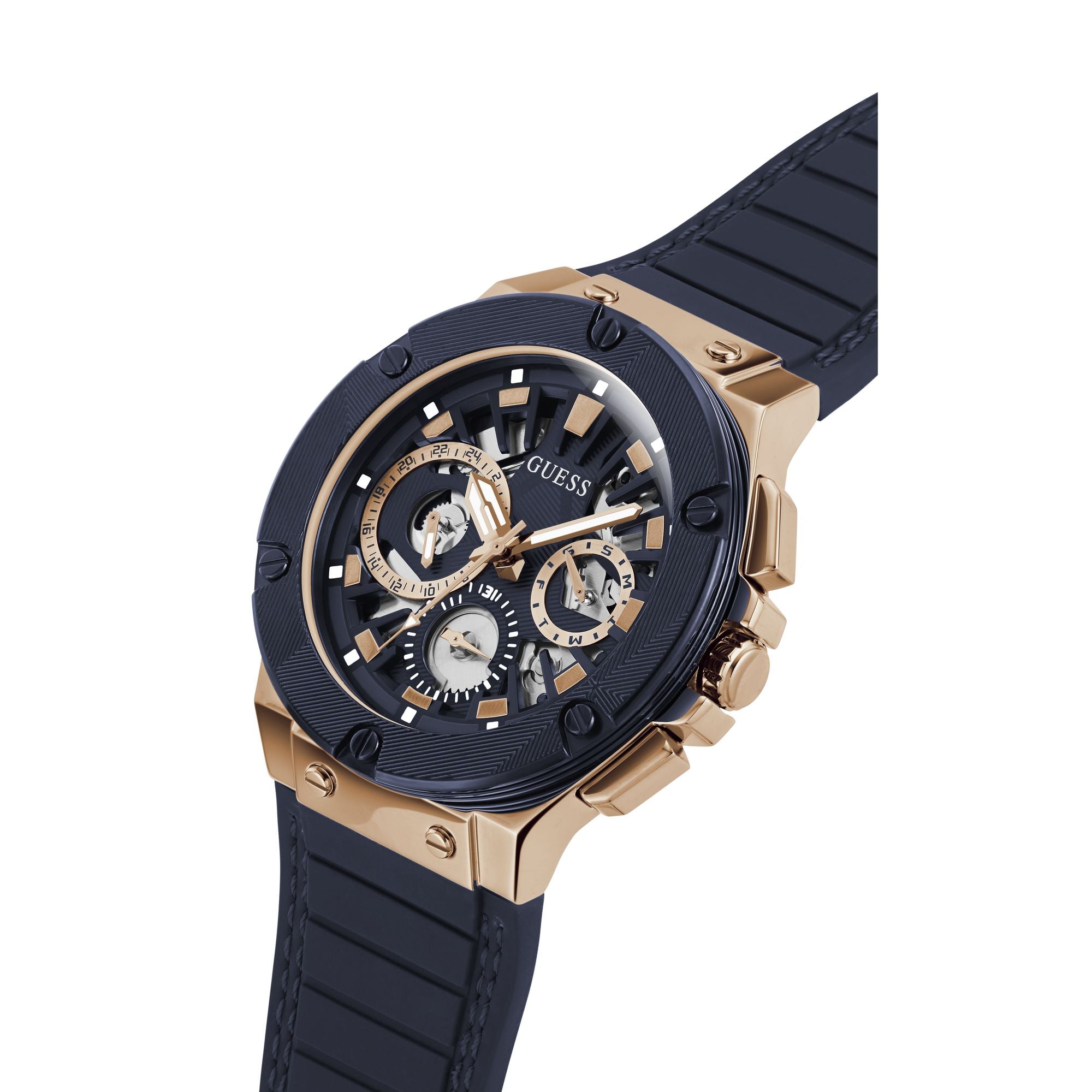 Guess Mens 44 mm Navy Multi-function Watch GW0487G4