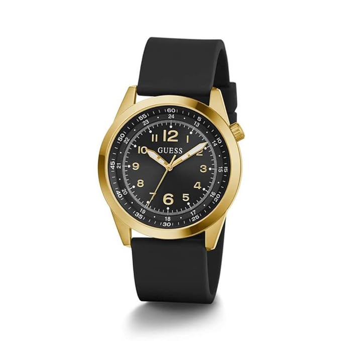 Guess Mens 22 mm Max Black Dial Silicone Analog Watch GW0494G2