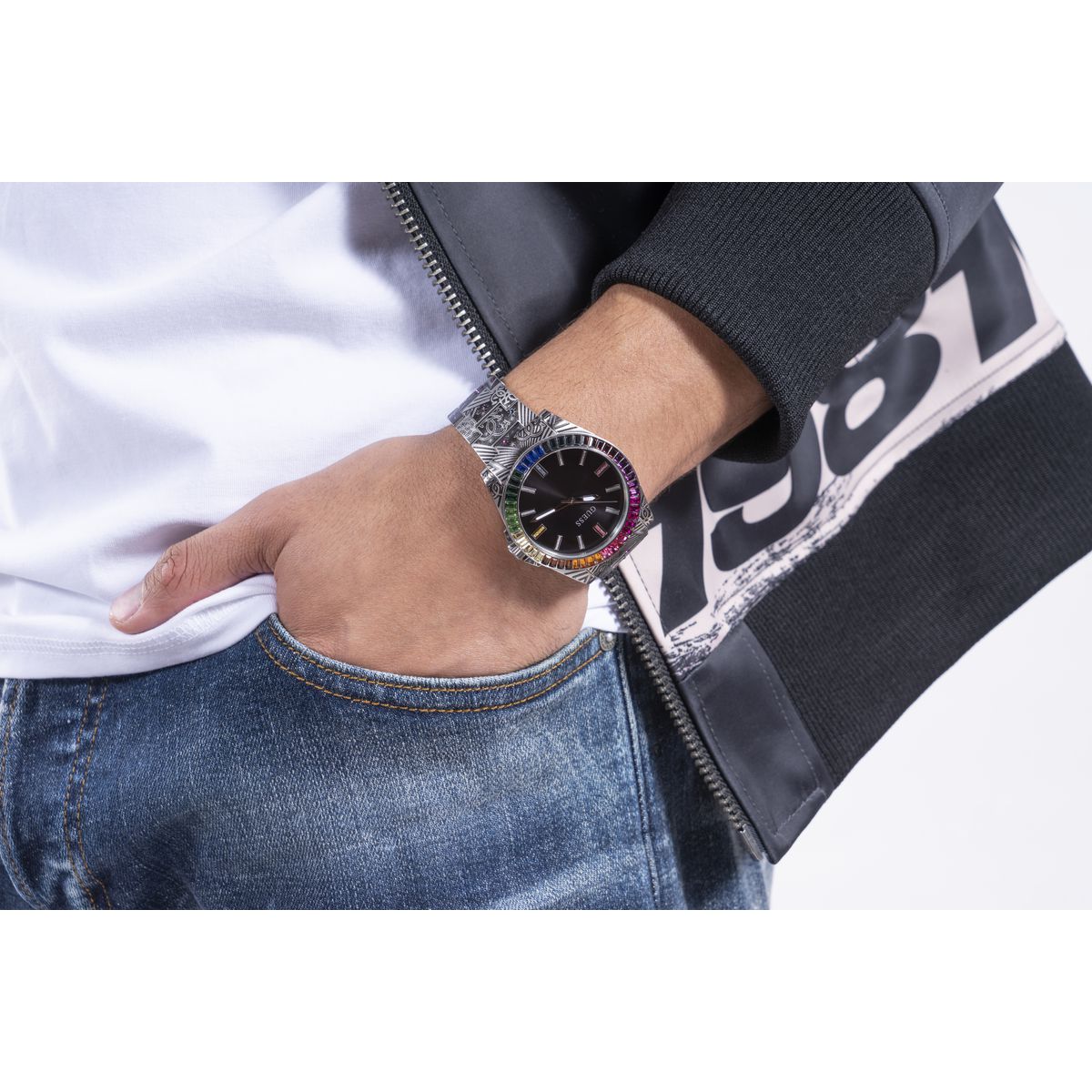 Guess Black Dial Men Analog Watch GW0496G1