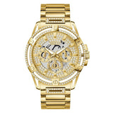 Guess Men 48 mm Gold Dial Multi Function Analog Watch GW0497G2