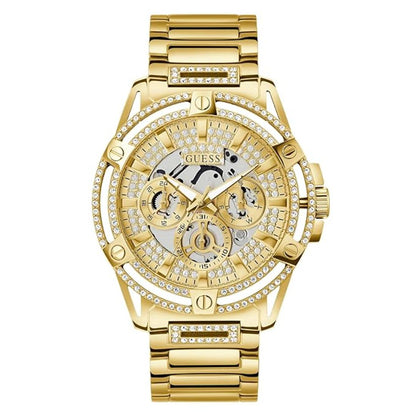 Guess Men 48 mm Gold Dial Multi-Function Analog Watch - GW0497G2