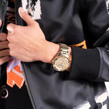 Guess Men 48 mm Gold Dial Multi Function Analog Watch GW0497G2