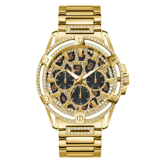 Guess Trend 48 mm Animal Print Dial Men Chronograph Watch- GW0497G4