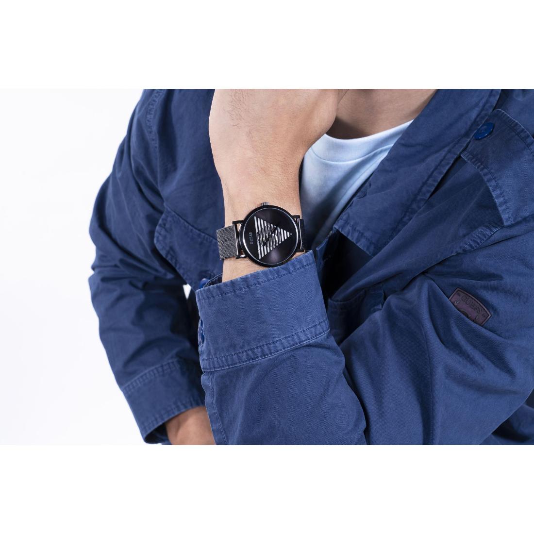 Guess Men 44 mm Black Dial Analog Watch GW0502G2