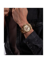Guess Trend Men 46 mm Gold Dial Chrono Watch GW0517G2