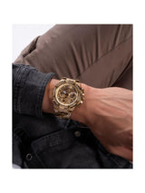 Guess Trend Men 46 mm Gold Dial Chrono Watch GW0517G2