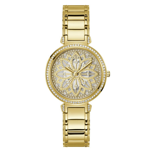 Guess Women 36 mm Gold Dial Analog Watch- GW0528L2