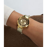 Guess GD Crystal Clear 33 mm Gold Dial Women Analog Watch GW0535L4