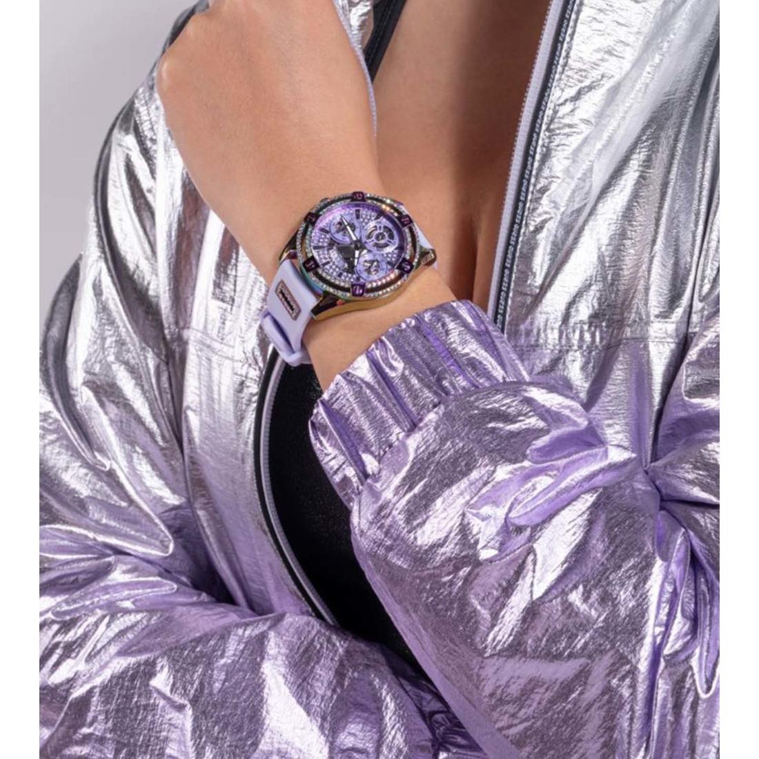 Guess Ladies 40 mm Purple Dial Multi function Watch GW0536L4