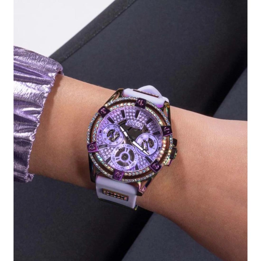 Guess Ladies 40 mm Purple Dial Multi function Watch GW0536L4