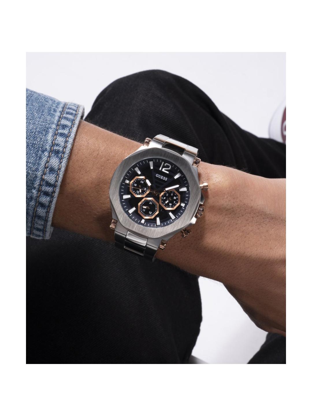 Guess Dress Men 46 mm Blue Dial Chrono Watch GW0539G1