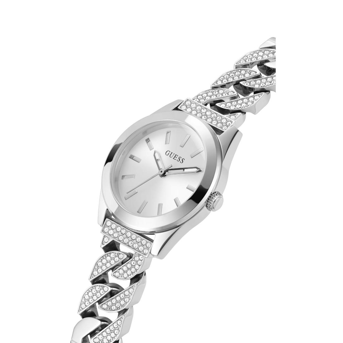 Guess Bejeweled 32 mm Size Silver Dial Women Analog Watch - GW0546L1