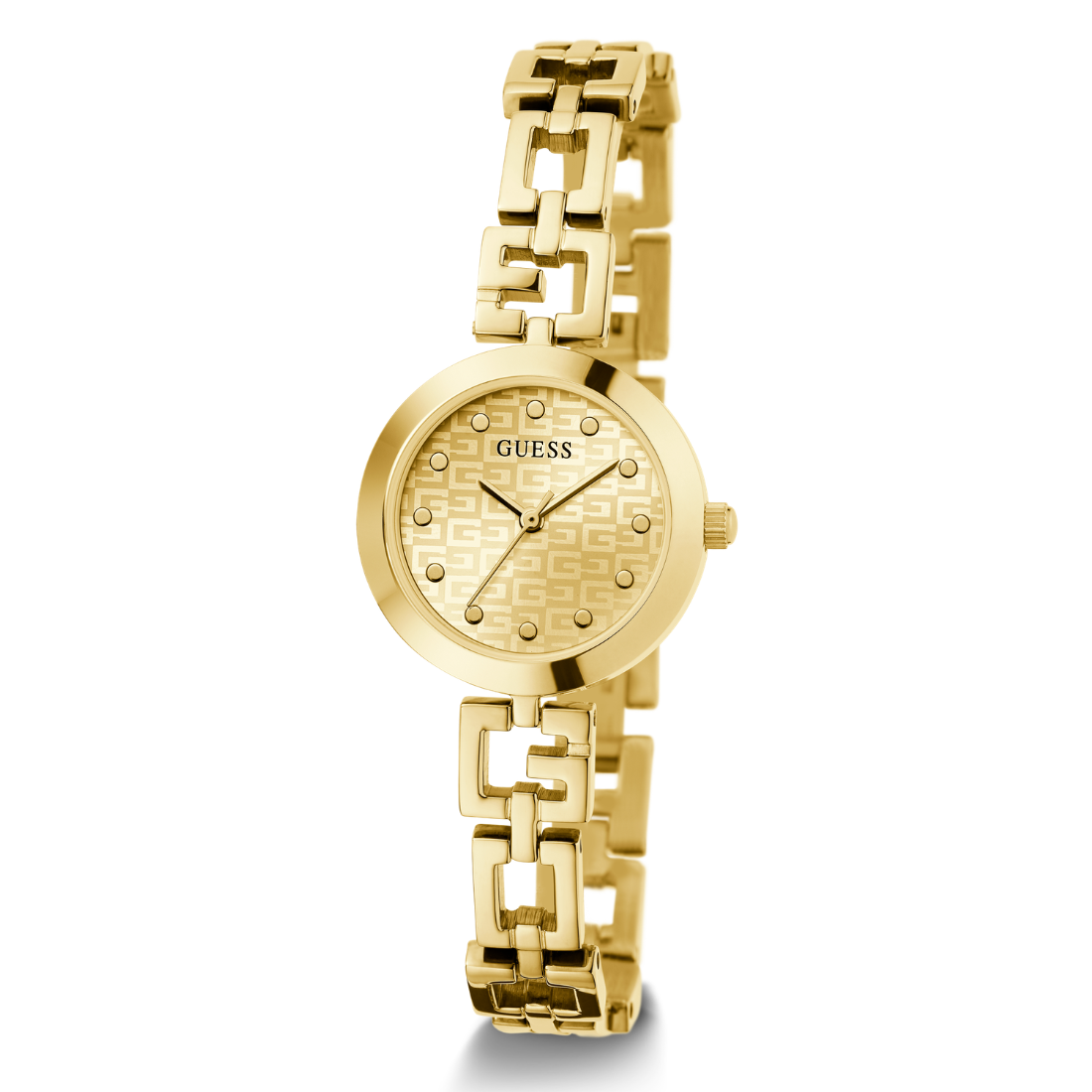 Guess Women 26 mm Quartz Analog Champagne Dial Gold Stainless Steel Strap Watch GW0549L2