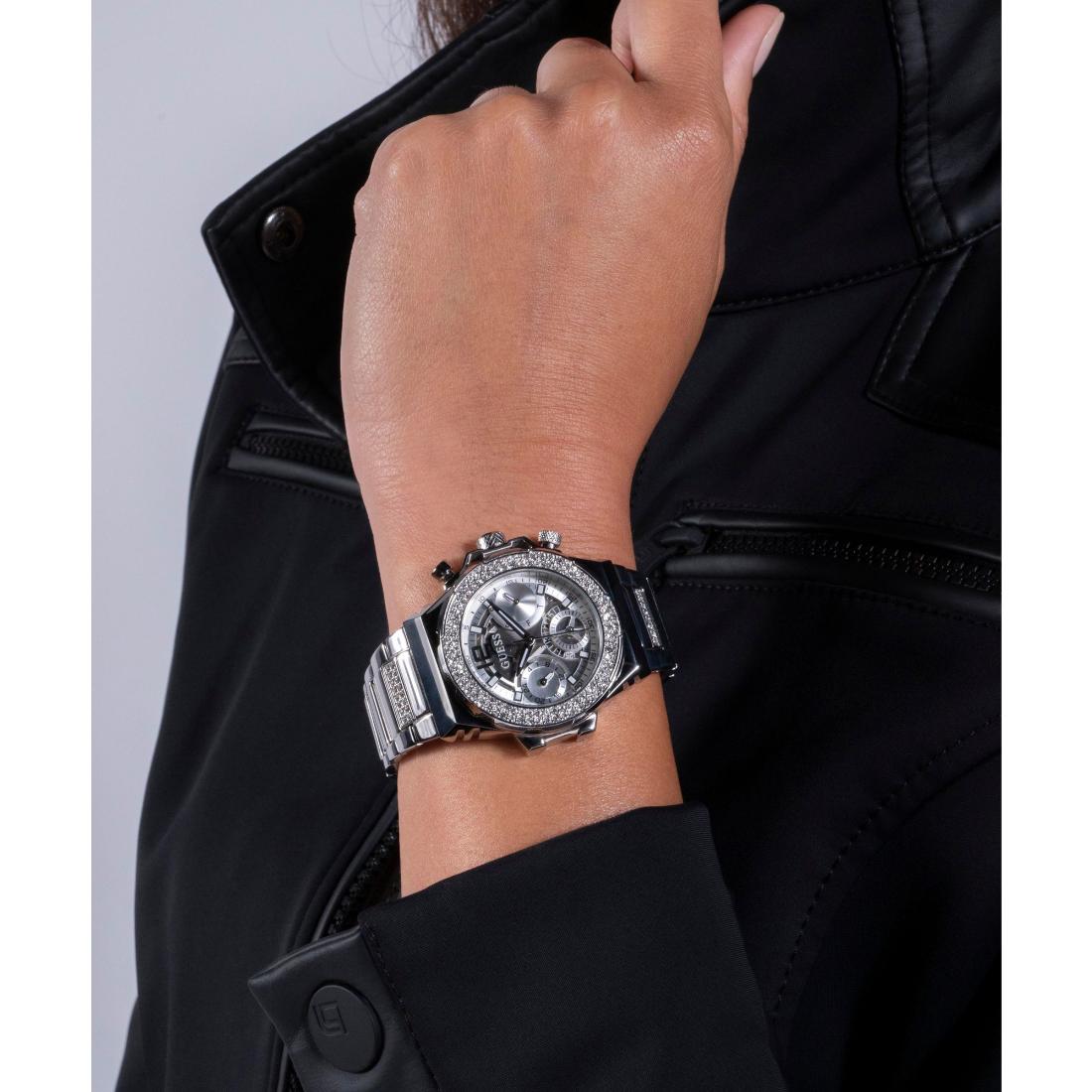 Guess Sport 36 mm Silver Dial Women Chronograph Watch GW0552L1