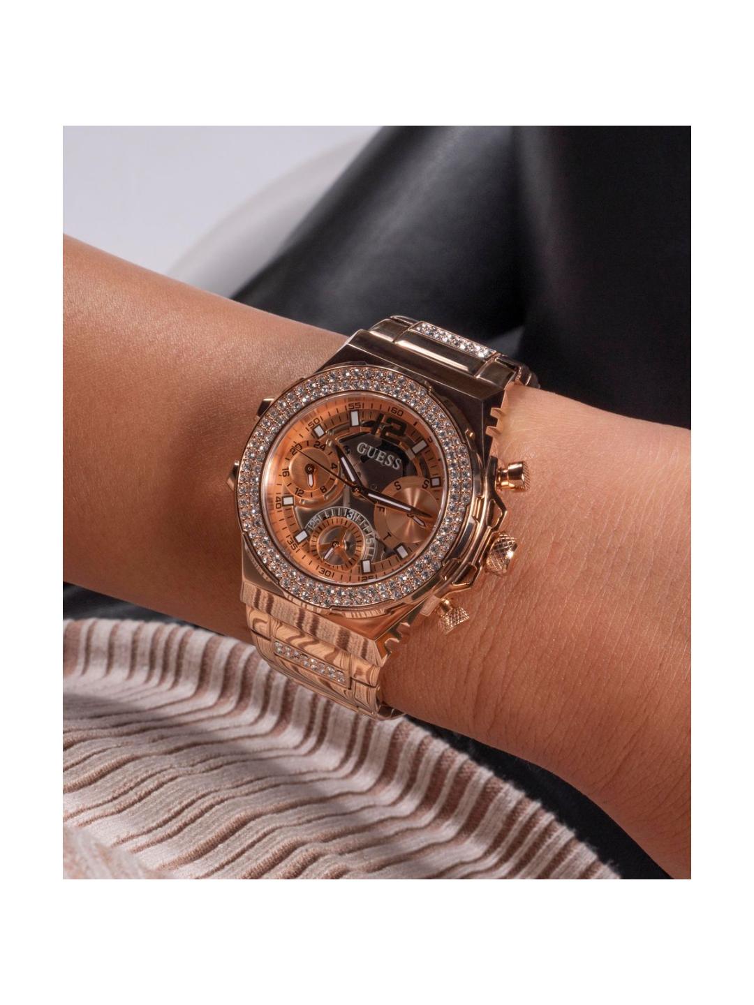 Guess Sport Women 36 mm Rose Gold Dial Chrono Watch GW0552L3